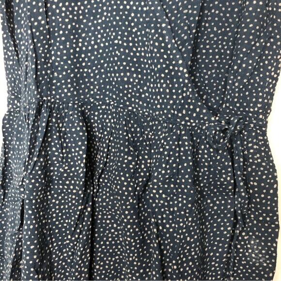 One Teaspoon Starry Night Wrap Mini Dress Tiny Polka Dots Navy Blue White Small - Picture 5 of 14